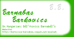 barnabas barkovics business card